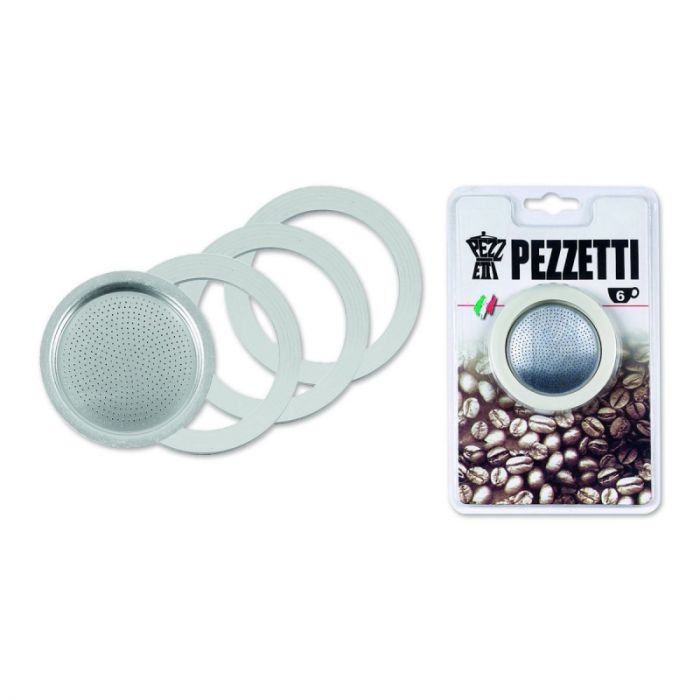 PEZZETTI ITALEXPRESS ALUMINIUM - 6 CUP FILTER AND SEALS KIT PEZZETTI ITALEXPRESS ALUMINIUM - 6 CUP FILTER AND SEALS KIT
