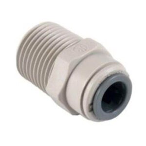 John Guest PI011224S 3/8 Inch x 1/2 Inch NPTF Straight Adaptor Push Fit Male Connector