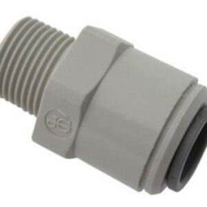 John Guest PI011603S 1/2 Inch x 3/8 Inch BSPT Straight Adaptor Push Fit Male Connector